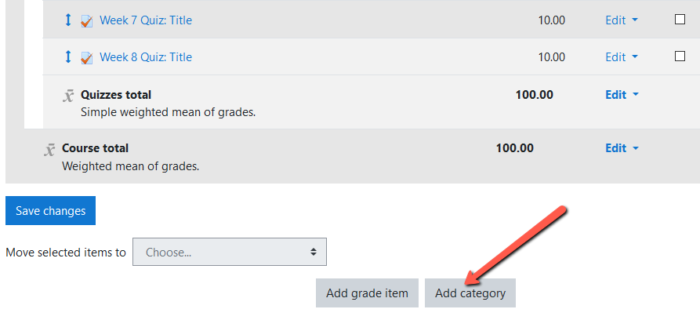 Add category button